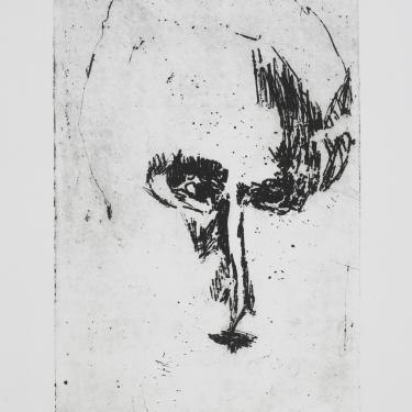 «Christ», 1964, eau-forte, 29,6x17,4, signé en bas à gauche,K-B 174