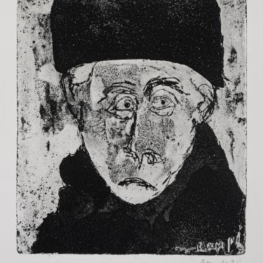 «Portrait 65», 1965, eau-forte etaquatinte, 25,6x23, signé et daté en bas à droite, K-B 211