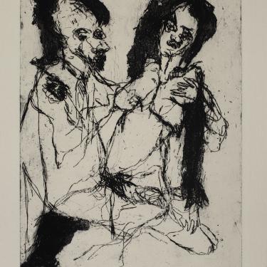 «Couple petit (Mlle Diserens), 1957,eau-forte, 25,6x18,2cm, K-B 68