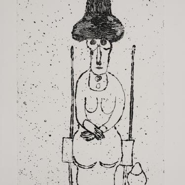«Femme assise année 74», 1974,eau-forte, 29,6x19,6, signé et daté en bas à gauche, K-B 295