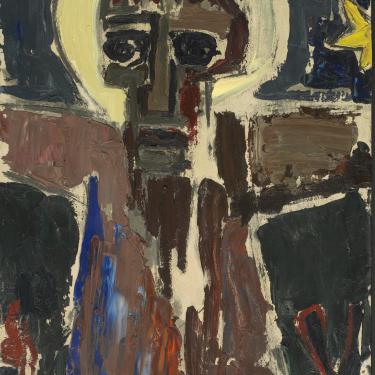 «Noël», 25 décembre 1952, huile sur carton,60x37,5cm, titré, signé et daté au verso, prop. Katia Horber Papazian