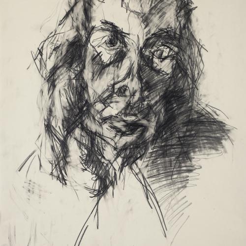 Autoportrait, 26 septembre 1954, crayon gras sur papier, 62,6x46,2cm, signé et daté en bas à gauche